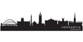 Newcastle, England skyline. Detailed vector silhouette Royalty Free Stock Photo