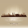 Newcastle England skyline city silhouette Royalty Free Stock Photo