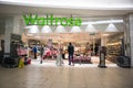 Entrance to Waitrose Grocery Supermarket shop in modern shopping mall centre