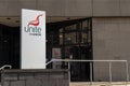 Exterior of Unite the Union Headquarters building in Newcastle showing entrance, logo, sign and branding Royalty Free Stock Photo