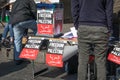 Information table with pro Palestine posters at the Free Palestine Rally