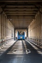 Rear of bus in tunnel Royalty Free Stock Photo