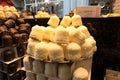 Sweet confection stand stall vendor displaying chocolate sweets for sale