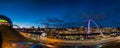 Newcastle Quayside Panorama at night Royalty Free Stock Photo