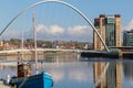 Newcastle Quayside with River Tyne, Gateshead Millenium Bridge a