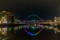 Newcastle Quayside`s New Year`s Eve Laser show Royalty Free Stock Photo