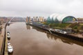 Newcastle Quayside with Sage, Gateshead Millenium Bridge and Boa