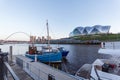 Newcastle Quayside with Sage, Gateshead Millenium Bridge and Boa Royalty Free Stock Photo