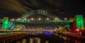 Newcastle quayside uk at night Royalty Free Stock Photo