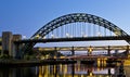 Newcastle's Bridges at Night Royalty Free Stock Photo