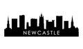 Newcastle skyline silhouette. Royalty Free Stock Photo