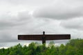 The Angle of The North in Gateshead, Newcastle, silhouetted Royalty Free Stock Photo