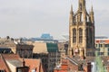 Newcastle upon Tyne England: Newcastle city skyline view and St Nicholas Cathedral and St James Park in the background Royalty Free Stock Photo