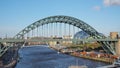 Newcastle Upon Tyne, England, United Kingdom. The Tyne bridge over the River Tyne connecting Newcastle upon Tyne and Gateshead Royalty Free Stock Photo