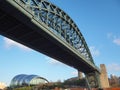 Newcastle Upon Tyne, England, United Kingdom. The Tyne bridge over the River Tyne connecting Newcastle upon Tyne and Gateshead Royalty Free Stock Photo