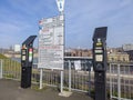 Newcastle Upon Tyne, England, United Kingdom. Parking meters in a city parking lot Royalty Free Stock Photo