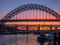 NEWCASTLE UPON TYNE, TYNE AND WEAR/UK - JANUARY 20 : Sunset over Royalty Free Stock Photo