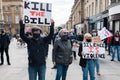 Kill The Bill protest for the right to protest in Newcastle, northern England April 2021