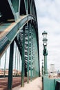 Close up of a very rusty Tyne Bridge in 2021, needing to be painted