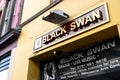 Black Swan exterior pub sign in Newcastle upon Tyne