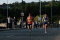 Newcastle upon Tyne UK 9th June 2023 Blaydon Races competitors crossing the Tyne at Scotswood Bridge Royalty Free Stock Photo