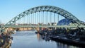 View of the Tyne  Bridge in Newcastle upon Tyne, Tyne and Wear on January 20 Royalty Free Stock Photo