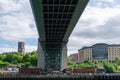 The underneath of Tyne Bridge, a through arch bridge over the River Tyne in North East England Royalty Free Stock Photo