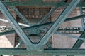 The underneath of Tyne Bridge, a through arch bridge over the River Tyne in North East England Royalty Free Stock Photo