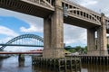 Famous bridges linking Newcastle and Gateshead over the river Tyne Royalty Free Stock Photo