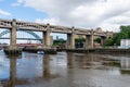 Famous bridges linking Newcastle and Gateshead over the river Tyne Royalty Free Stock Photo