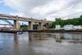 Famous bridges linking Newcastle and Gateshead over the river Tyne Royalty Free Stock Photo