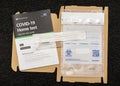 UK home Covid testing kit. NHS Test and Trace Royalty Free Stock Photo