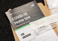 UK home Covid testing kit. NHS Test and Trace Royalty Free Stock Photo