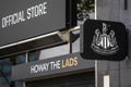 Newcastle United FC Logo at their Official Store at St. James Park Royalty Free Stock Photo