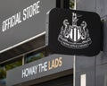 Newcastle United FC Logo at their Official Store at St. James Park Royalty Free Stock Photo