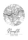 Newcastle - United Kingdom Black Water City Map