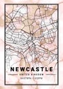 Newcastle - United Kingdom Daphne Marble Map