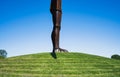 Newcastle, United Kingdom - May 30 2021,The Angel of the North landmark of Gateshead Newcastle, A side view of legs steel Royalty Free Stock Photo