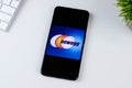 Newegg Mobile app logo on a smartphone screen. Royalty Free Stock Photo