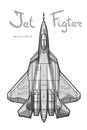 The Newest Russian jet fighter aircraft. Vector draw