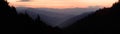 Newfound Gap Sunrise Panorama Royalty Free Stock Photo