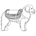 Newfoundland dog lifesaver outline Royalty Free Stock Photo