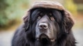 Newfoundland Dog wearing hat Royalty Free Stock Photo