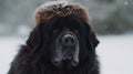 Newfoundland Dog wearing hat Royalty Free Stock Photo