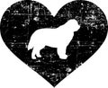 Newfoundland in heart black and white