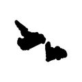Black solid icon for Newfoundland, area and border Royalty Free Stock Photo