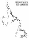 Newfoundland and Labrador outline map Royalty Free Stock Photo