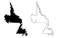 Newfoundland and Labrador Canada map vector