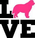 Newfoundland love with pink silhouette