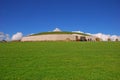 Newgrange prehistoric monument, a large circular mound with an inner stone passageway & chambers in County Meath, Ireland